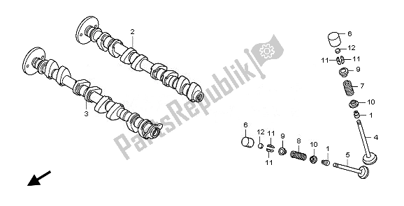 All parts for the Camshaft & Valve of the Honda CB 600F Hornet 2008