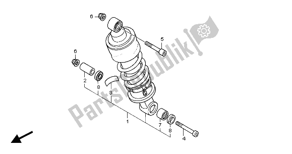 Todas las partes para Cojín Trasero de Honda CBF 600N 2004