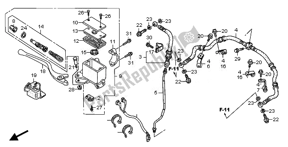 Todas las partes para Cilindro Maestro Del Freno Delantero de Honda TRX 250 EX 2008