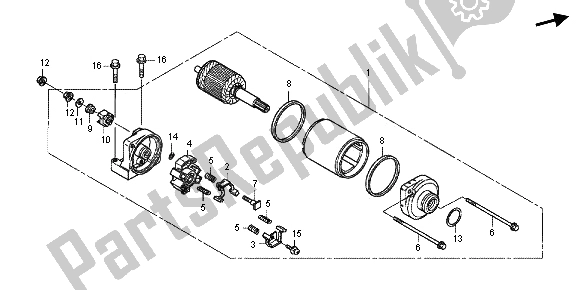 All parts for the Starter Motor of the Honda CBR 1000 RR 2013