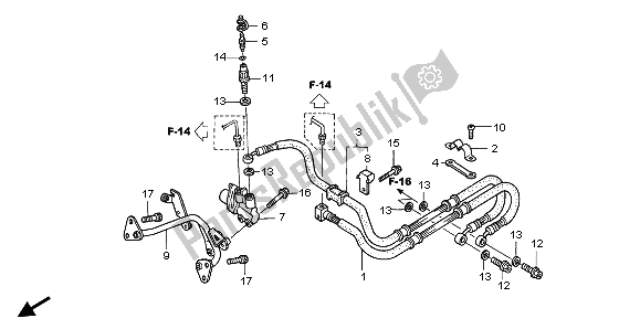 Tutte le parti per il Tubo Freno Posteriore del Honda VFR 800 2002