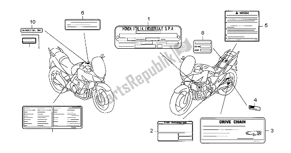 All parts for the Caution Label of the Honda CBF 600S 2004