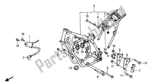 Wszystkie części do Korpus Ramy I Cewka Zap? Onowa Honda CR 250R 1990