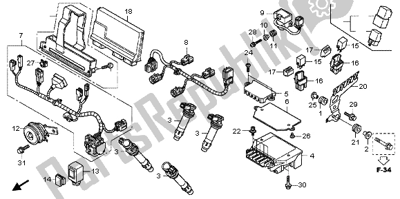 Todas las partes para Sub Arnés de Honda VFR 1200F 2012