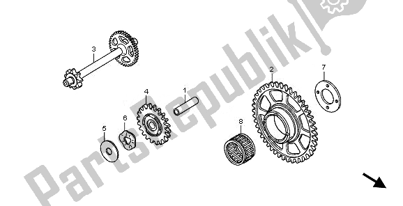 All parts for the Starting Clutch of the Honda CBF 600 NA 2008