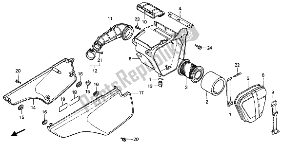 Todas las partes para Filtro De Aire Y Cubierta Lateral de Honda XR 80R 1986