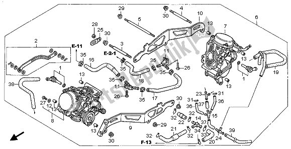 Alle onderdelen voor de Carburateur (assy.) van de Honda VT 125C 2003