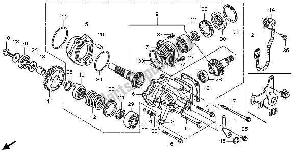 All parts for the Cross Shaft of the Honda VT 750C 2008