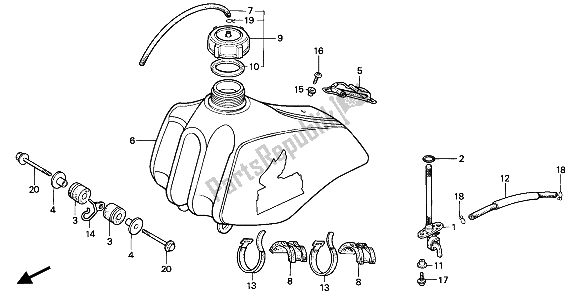 Wszystkie części do Zbiornik Paliwa Honda XR 250R 1985