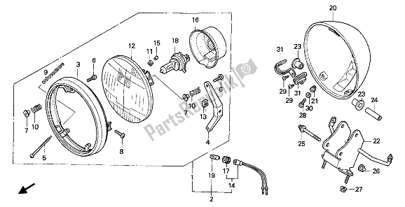 Tutte le parti per il Faro (eu) del Honda VF 750C 1993