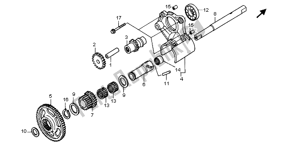 All parts for the Reverse Gear of the Honda GL 1500A 1996