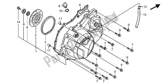 Tutte le parti per il Coperchio Carter Destro del Honda XL 1000V 2010