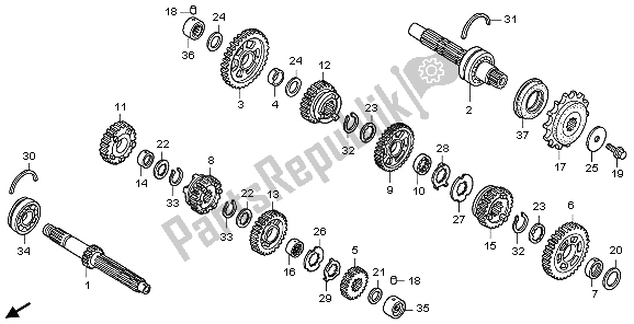 Tutte le parti per il Trasmissione del Honda VTR 250 2009