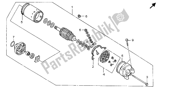 All parts for the Starting Motor of the Honda XL 650V Transalp 2006