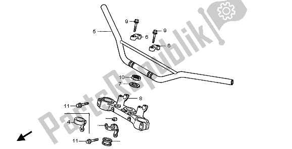 All parts for the Handle Pipe & Top Bridge of the Honda XR 400R 2000