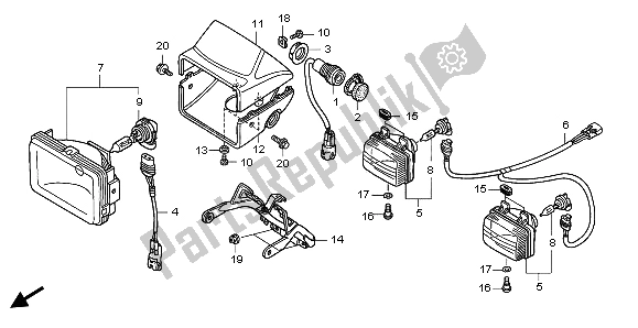 Todas las partes para Faro de Honda TRX 500 FA Fourtrax Foreman 2002