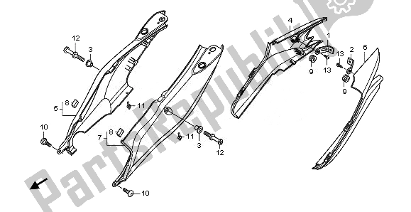 Alle onderdelen voor de Achterkap van de Honda CBF 1000F 2010