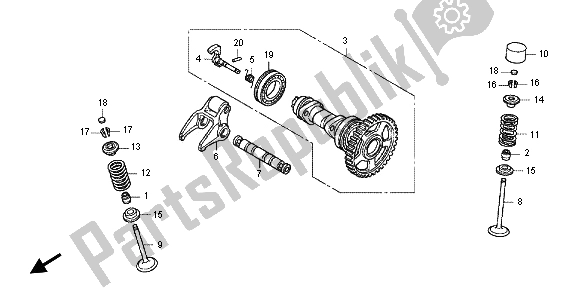 Toutes les pièces pour le Arbre à Cames Et Soupape du Honda CRF 250R 2012