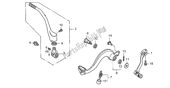 Todas las partes para Pedal Y Brazo De Arranque de Honda CRF 250R 2004