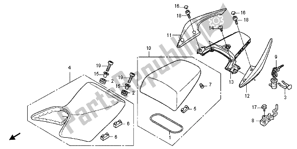 All parts for the Seat of the Honda CBF 1000 FA 2012