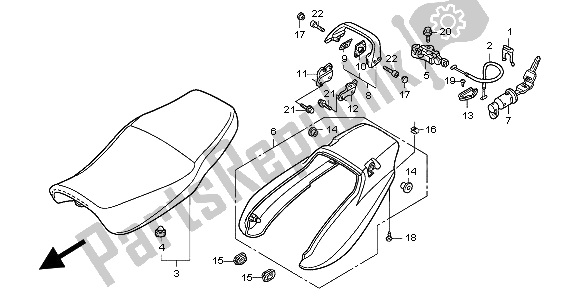 All parts for the Seat & Rear Cowl of the Honda CB 750F2 1999
