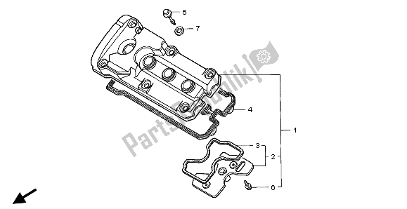 Tutte le parti per il Coperchio Della Testata del Honda CBR 600F 1997