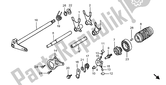 Todas las partes para Tambor De Cambio De Marchas de Honda CR 80 RB LW 1999