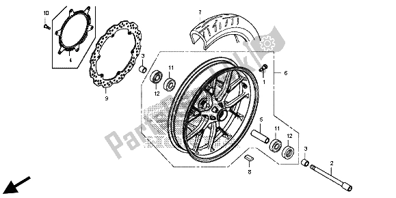 Toutes les pièces pour le Roue Avant du Honda CB 500 FA 2013