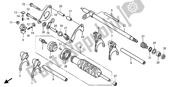 Todas las partes para Tambor De Cambio De Marchas de Honda VFR 1200 FD 2012