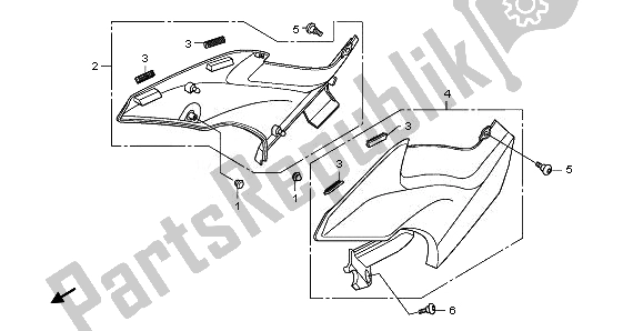 Tutte le parti per il Coperchio Laterale del Honda CBF 1000 FS 2011