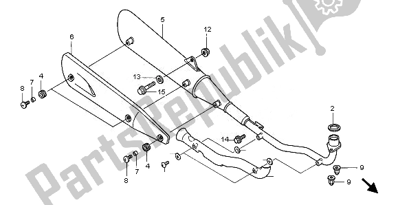 Toutes les pièces pour le Silencieux D'échappement du Honda ANF 125 2008