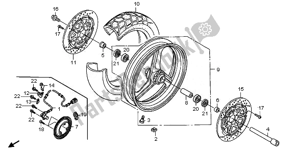 Toutes les pièces pour le Roue Avant du Honda XL 1000 VA 2008