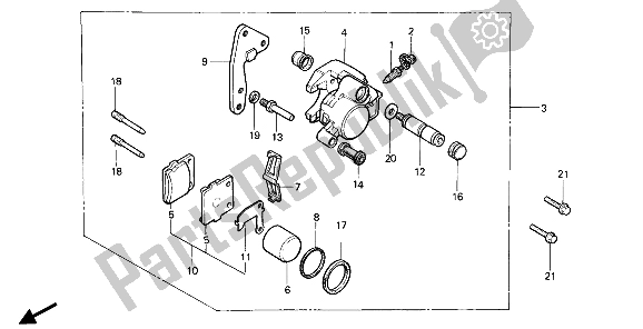 Todas las partes para Pinza De Freno Delantero de Honda CR 80R 1989