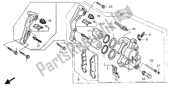All parts for the Front Brake Caliper of the Honda CR 250R 1995