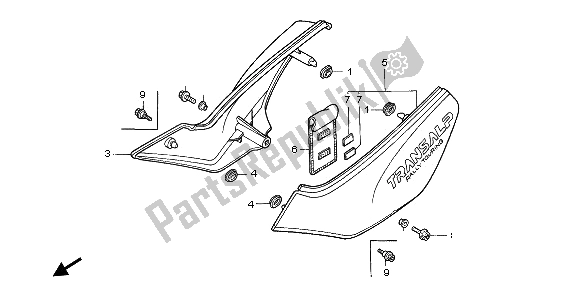All parts for the Side Cover of the Honda XL 600V Transalp 1995