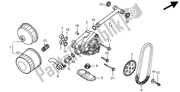 All parts for the Oil Filter & Oil Pump of the Honda VT 750C 1997