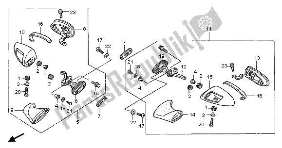 Todas las partes para Espejo Retrovisor de Honda CBR 1100 XX 2005