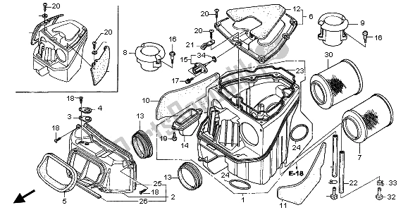 All parts for the Air Cleaner of the Honda VTR 1000 SP 2003