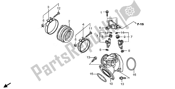 Alle onderdelen voor de Inlaatspruitstuk van de Honda VT 750C 2008