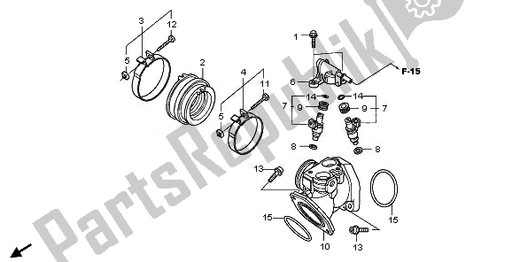 All parts for the Intake Manifold of the Honda VT 750C 2008