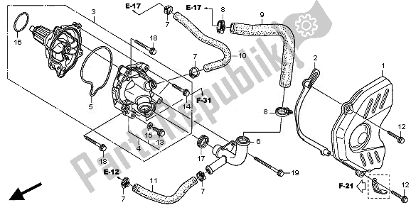 All parts for the Water Pump of the Honda CBR 600 RA 2011