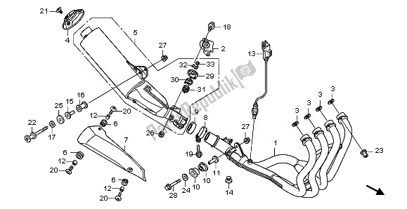 All parts for the Exhaust Muffler of the Honda CBF 1000 FT 2011