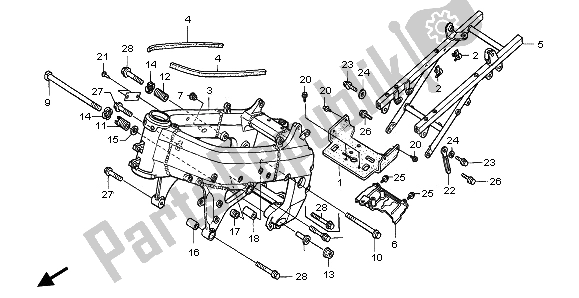 All parts for the Frame Body of the Honda RVF 750R 1996