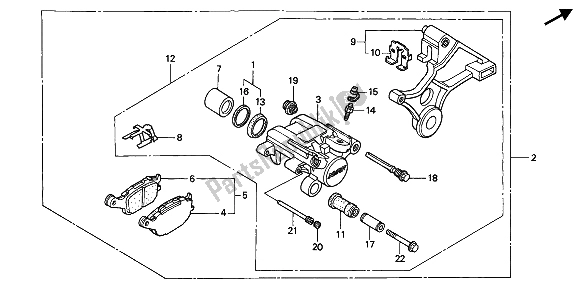 Tutte le parti per il Pinza Freno Posteriore del Honda CBR 600F 1993