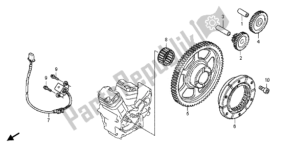 All parts for the Starting Clutch of the Honda VT 750C2B 2012