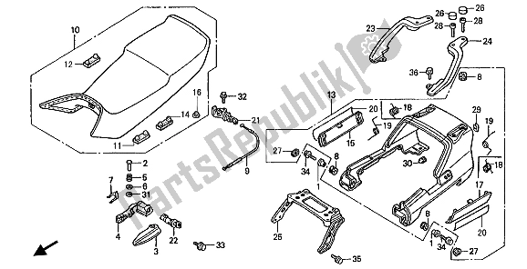 All parts for the Seat of the Honda ST 1100 1993