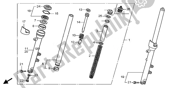 Todas as partes de Garfo Dianteiro do Honda CBF 600 SA 2008