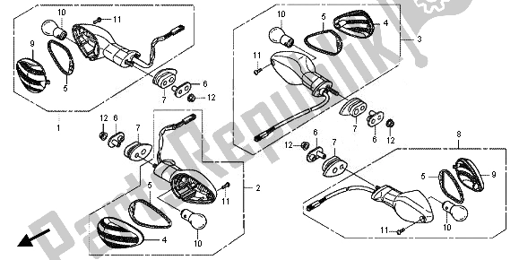 Wszystkie części do Winker Honda VFR 800X 2011