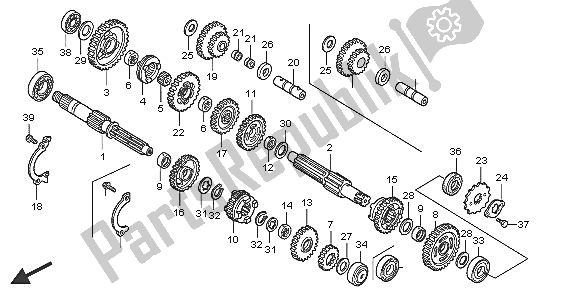 Todas las partes para Transmisión de Honda TRX 300 EX Fourtrax 2005