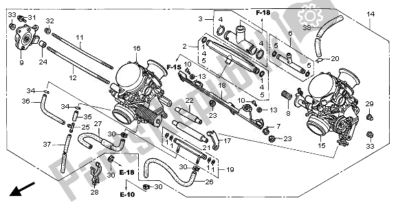 Alle onderdelen voor de Carburateur (assy.) van de Honda CBF 500A 2008